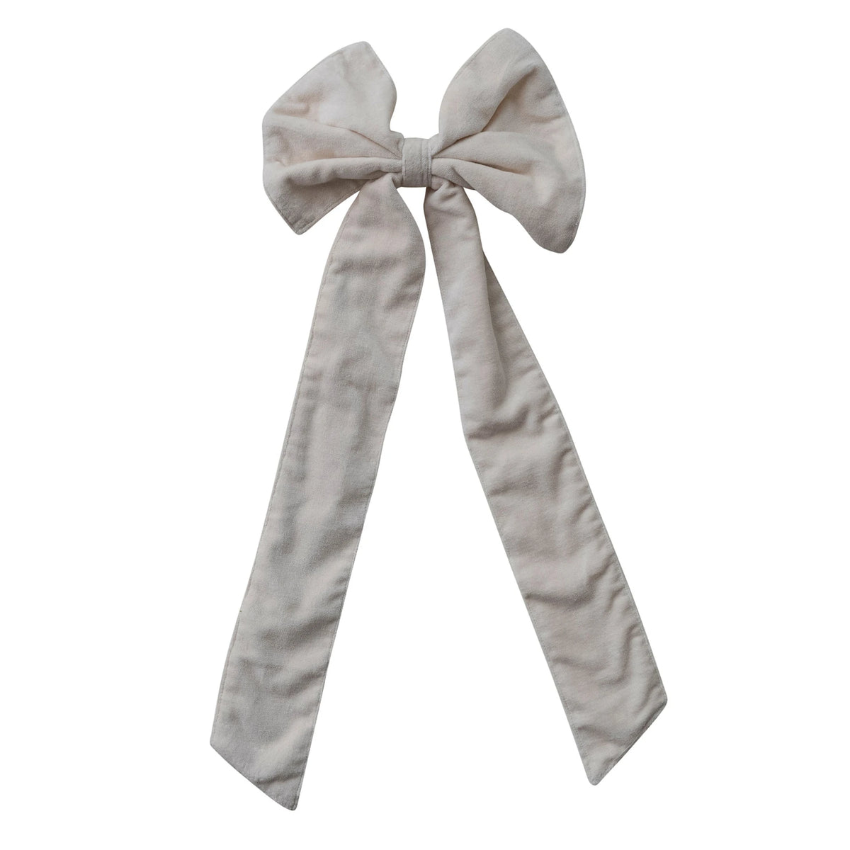 Cotton Velvet Clip-on Bow | Cream