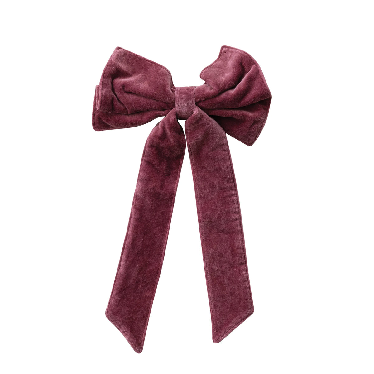 Cotton Velvet Clip-on Bow | Burgandy