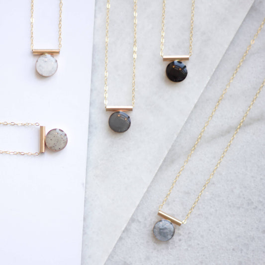 Inlay Chiefe Necklace: Gold Fill / Jade