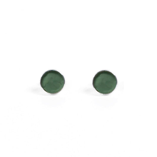 Inlay Solitaire Studs: Small / Jade