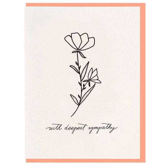 Deepest Sympathy - Letterpress Sympathy Greeting Card