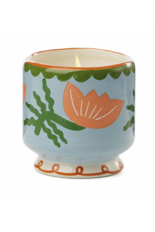 Paddywax 8 oz A Dopo Handpainted Flower Cactus Flower Candle