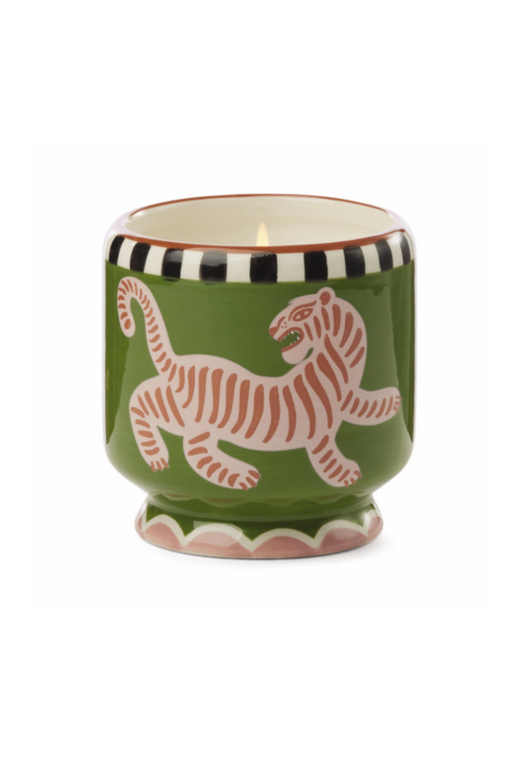 Paddywax 8 oz Dopo Handpainted Tiger Black Cedar & Fig Candle