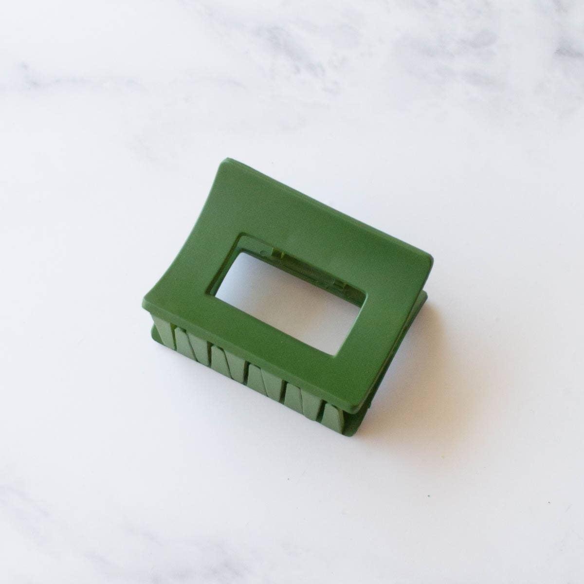 Matte Rectangle Hair Claw Clip: Olive