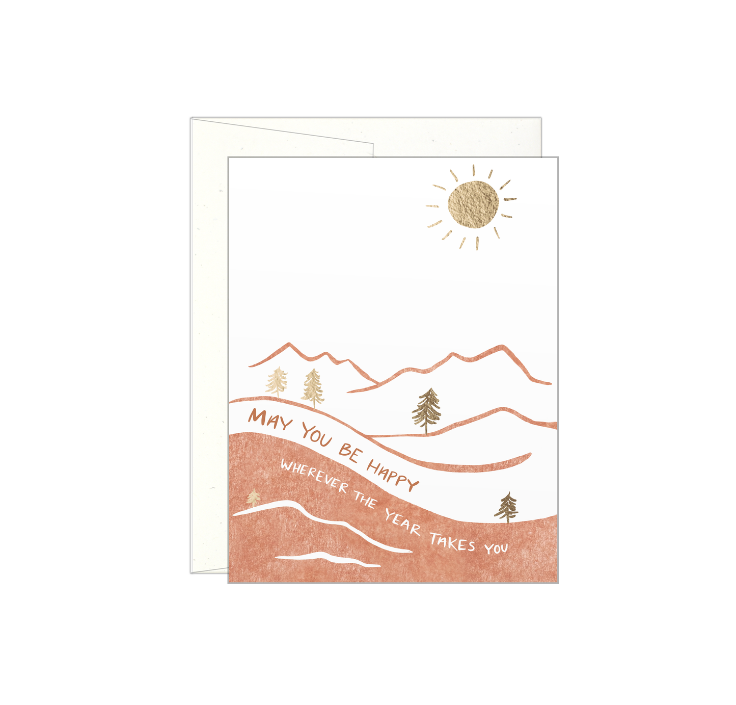 May you be Happy - Mountain - Letterpress Card