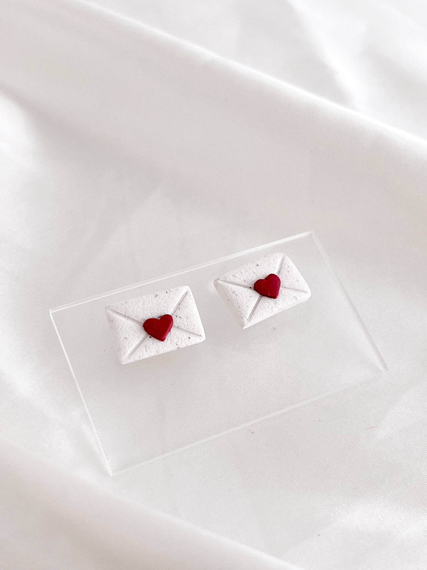 Love Note Studs- Valentine's Day, Cute, Heart Earrings
