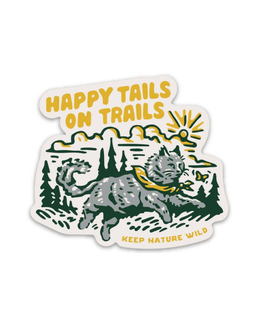 Happy Tails on Trails Cat | Sticker
