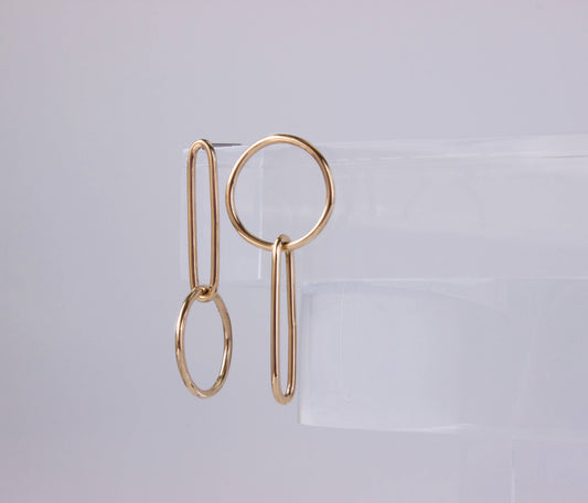 Mirror Link Earrings | Gold