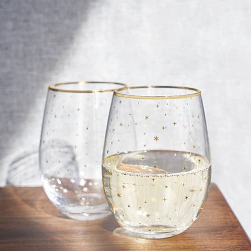 Starlight Stemless Wine Glass Set by Twine®