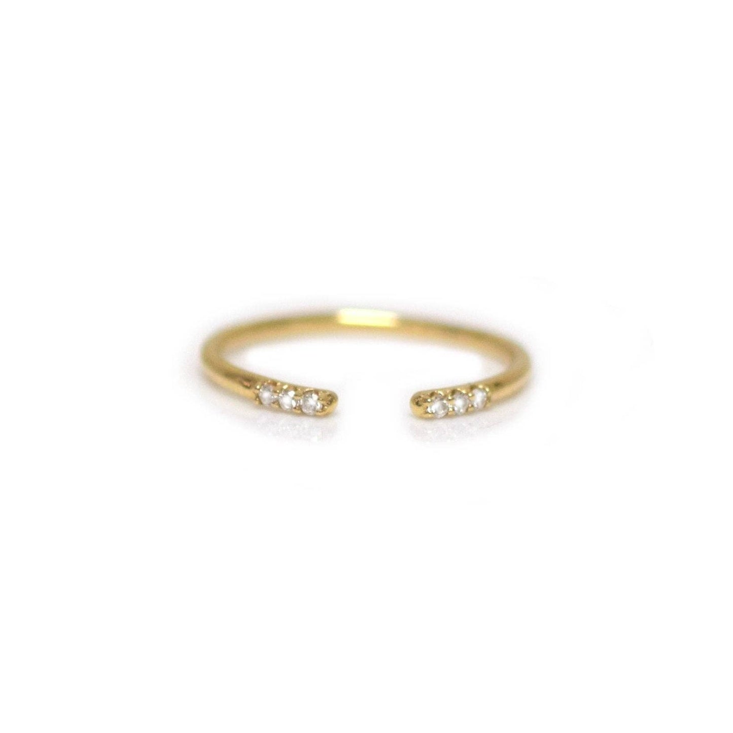 Solid Gold Open Diamond Talon Ring: 6