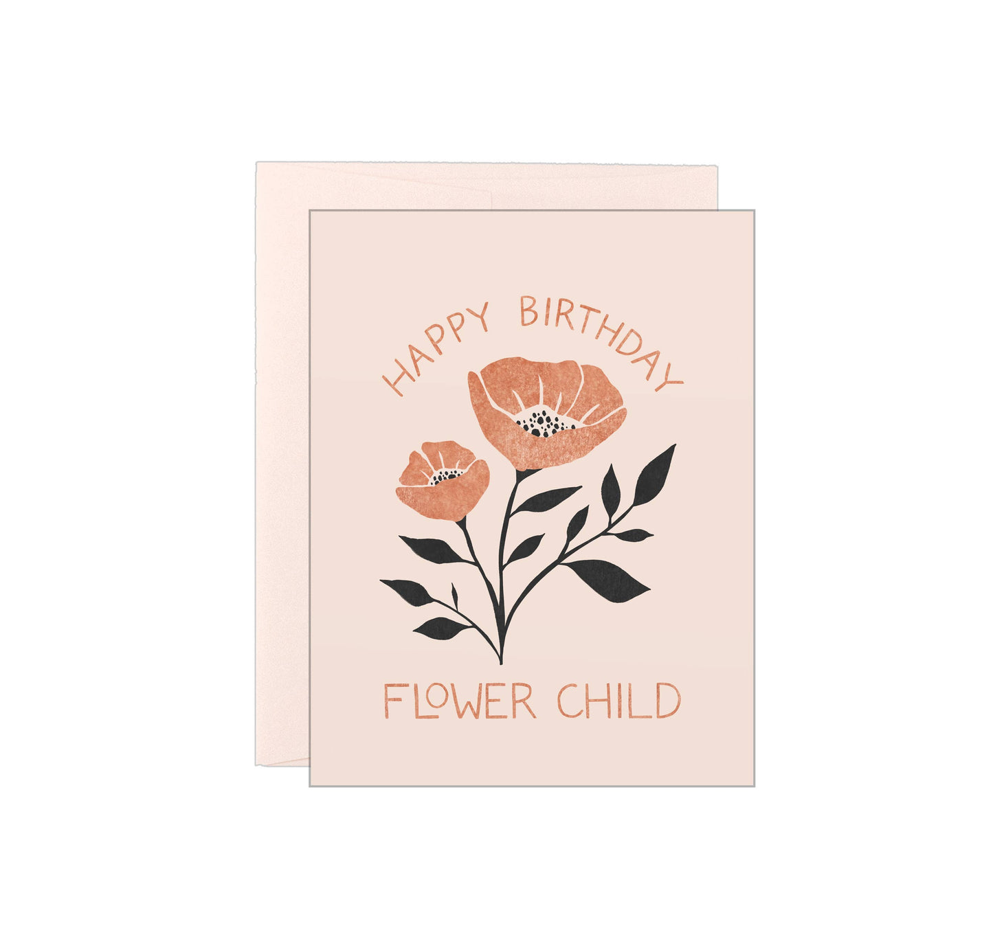 Happy Birthday Flower Child - Poppies - Letterpress Card