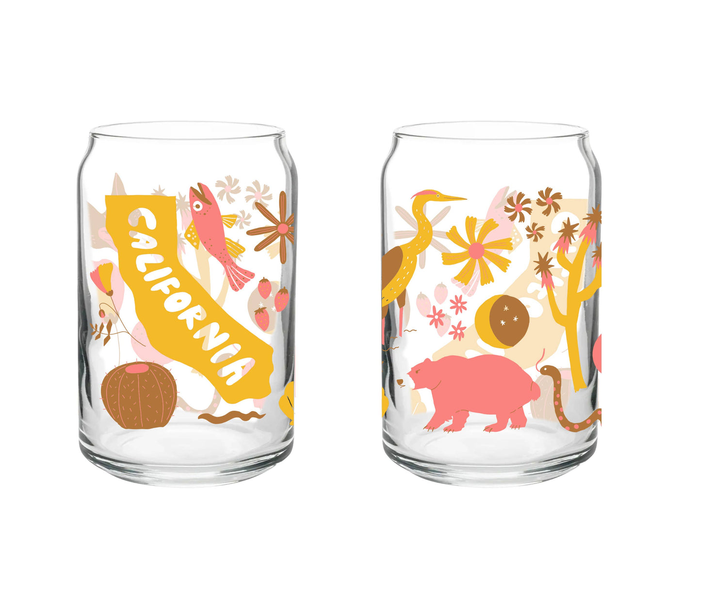State of California Beer Can Glass
