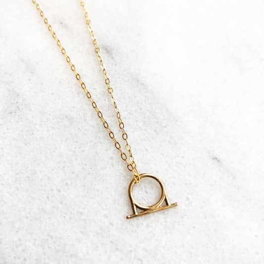 Emblem Charm Necklace: Solid 14k Gold Charm + Gold Fill Chain
