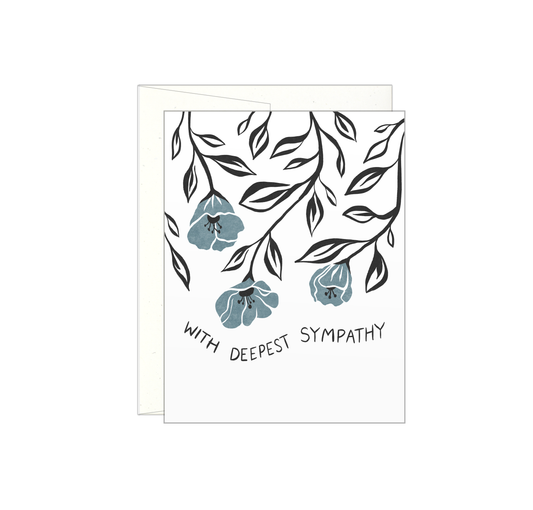 With Deepest Sympathy - Poppy - Letterpress Card