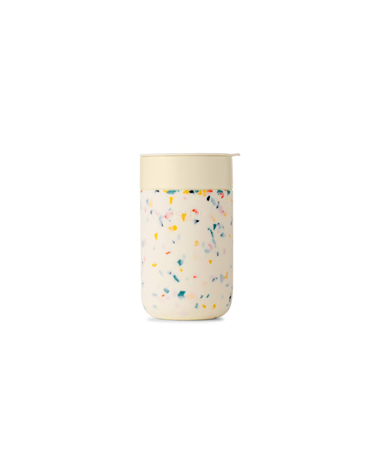 Ceramic Reusable Coffee Mug 16oz: Terrazzo Cream