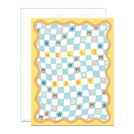 Checkered Blanket Baby Card