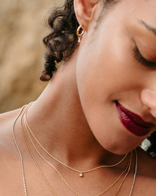 Solid Gold Diamond Necklace: 14k yellow / Natural Diamond
