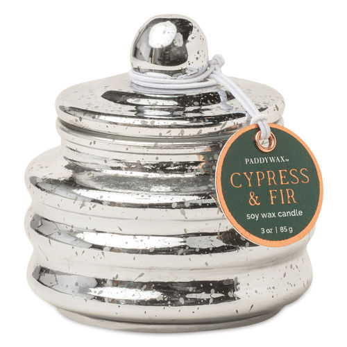 Paddywax Cypress Fir Holiday 3 oz. Beam Silver Candle