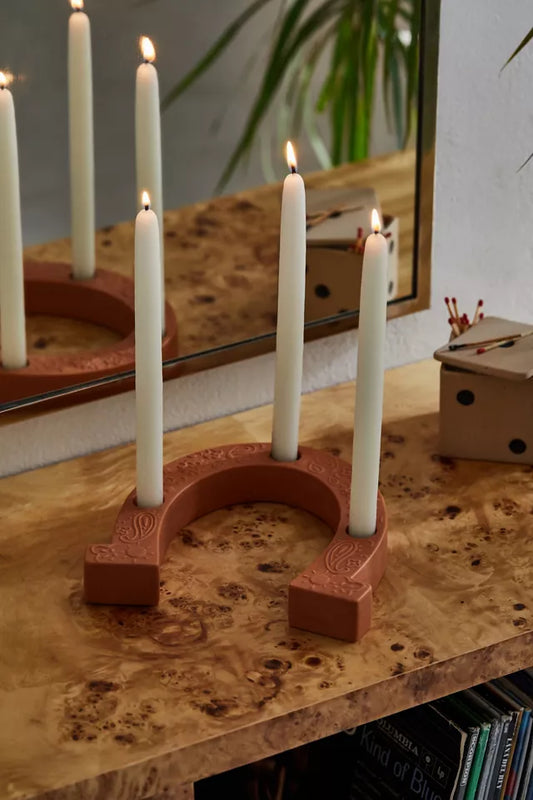 Paddywax Nashville Terracotta Ceramic Horseshoe Taper Holder