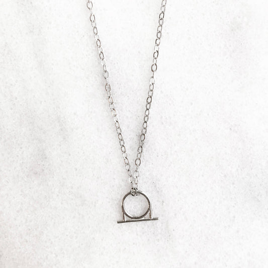 Emblem Charm Necklace: Sterling Silver