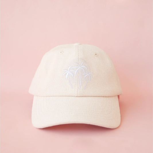 Palm Sunset Baseball Hat | Ivory (Corduroy Dad Cap)
