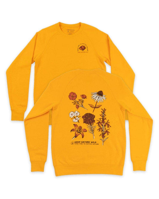 Nature Study Wildflowers Unisex Pullover | Marigold: XS