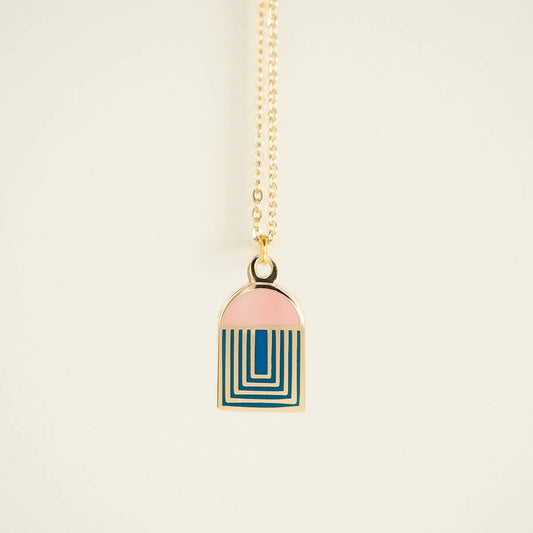 Mini Charm Necklace -  Arch: Pink Top