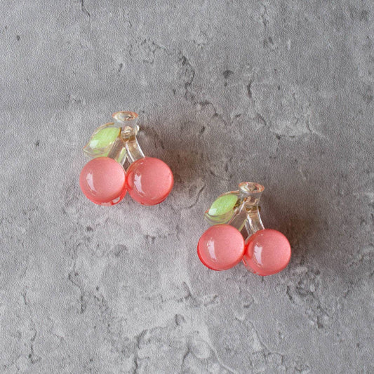 Cute Cherry Hair Clip Set: Pink