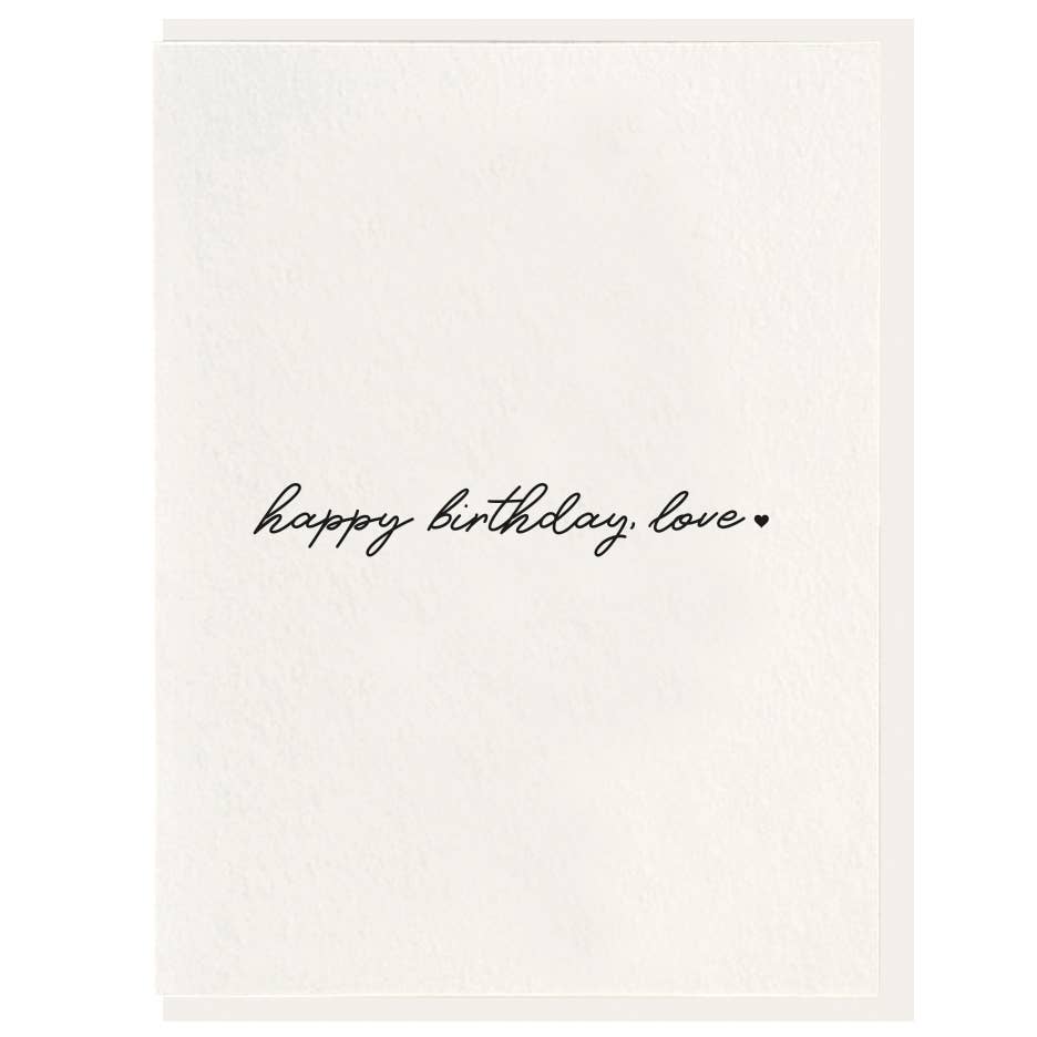 Birthday Love - Letterpress Birthday Greeting Card