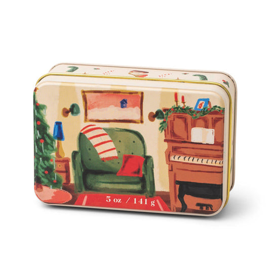 Paddywax Christmas Tin 5 oz Pomegranate Spruce Candle