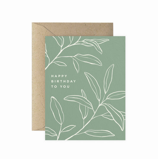 Sage Brush Happy Birthday Greeting Card