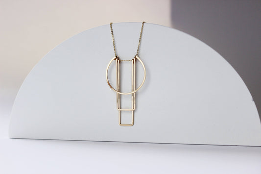 Small Full Deco Necklace | Gold | 16.5"
