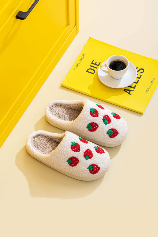 Strawberry Soft Fluffy Comfy Warm House Slipper: Large / Strawberry