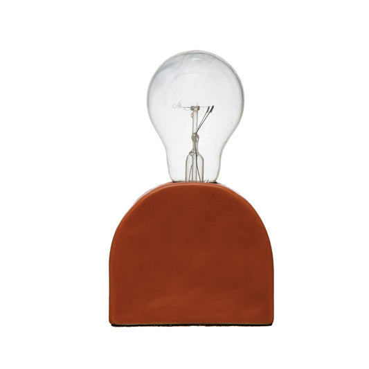 Stoneware Table Lamp w/ Inline Switch, Terra-cotta Color