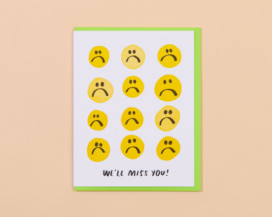 We'll Miss You Goodbye Letterpress Greeting Card