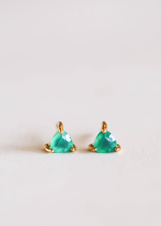 Mini Energy Gem Green Onyx Earring