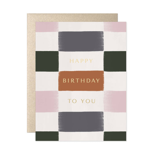 Happy Birthday To You Checkered Card