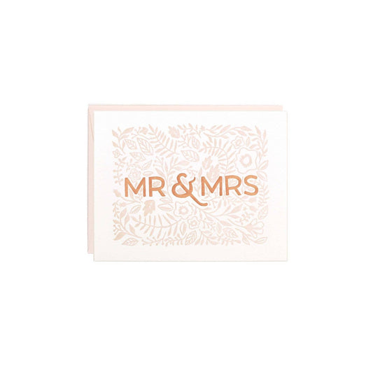 Mr and Mrs - Letterpress wedding card