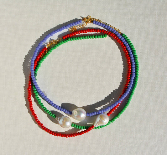 Gemma Pearl Necklace: Lavender