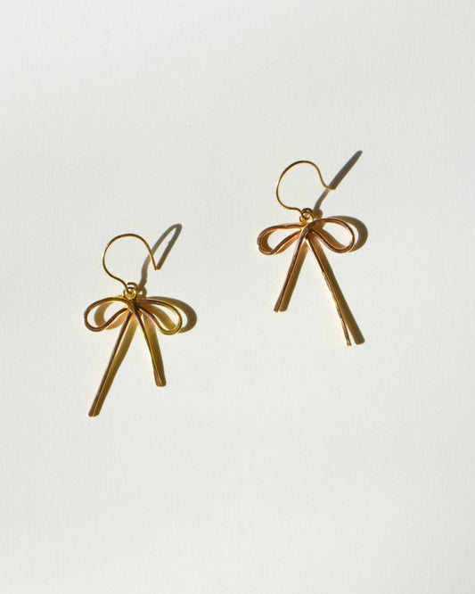 Bow Earrings: Gold Filled