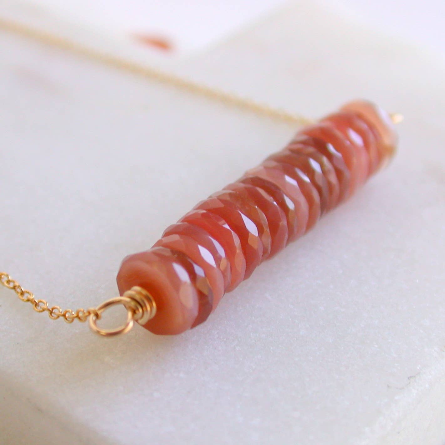 Sunstone Stack Bar Necklace – Small Batch