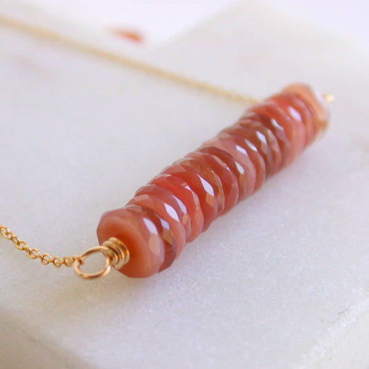 Sunstone Stack Bar Necklace