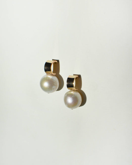 Gumball Pearl Hoops: Gold Filled